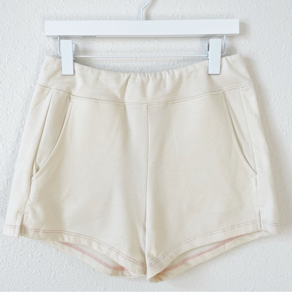 American Giant Cotton Modal Lounge Shorts Cream Size Medium Neutral Comfy - Picture 9 of 9